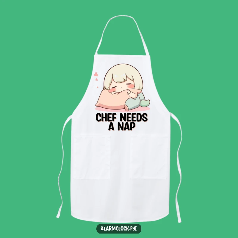 Funny Apron: Contented Snoozing Character, Relaxed Kitchen Humor Gift