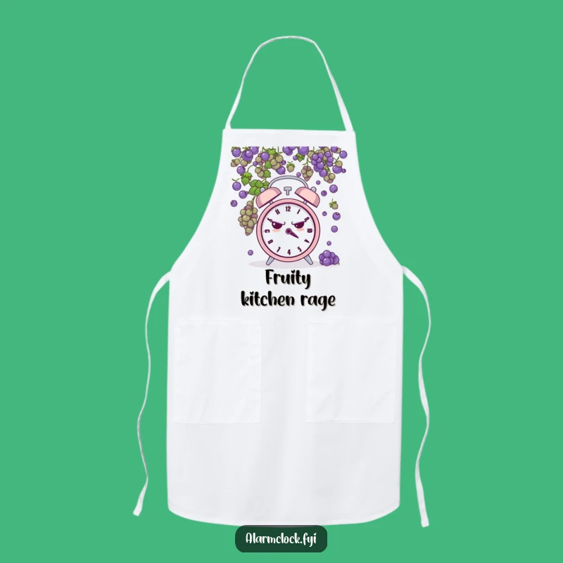 Funny Grumpy Clock Grape Shower Apron - Hilarious 'Sour Chef' Kitchen Gift