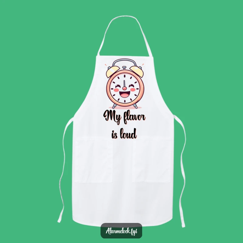 Funny Cheerful Clock Apron, Happy Ringing Cook Gift, Kitchen Joy Essential
