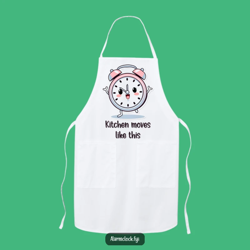 Funny Dancing Alarm Clock Apron: Cheerful Kitchen Fun for Cooks Gift