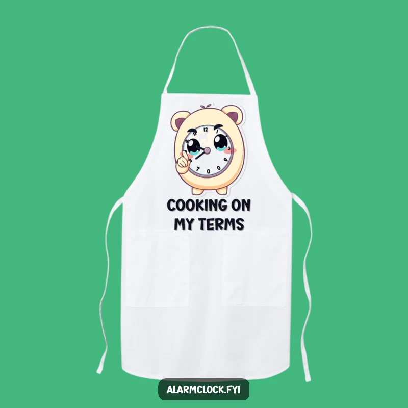 Funny Determined Clock Watcher Apron: Cook on Time with Style!