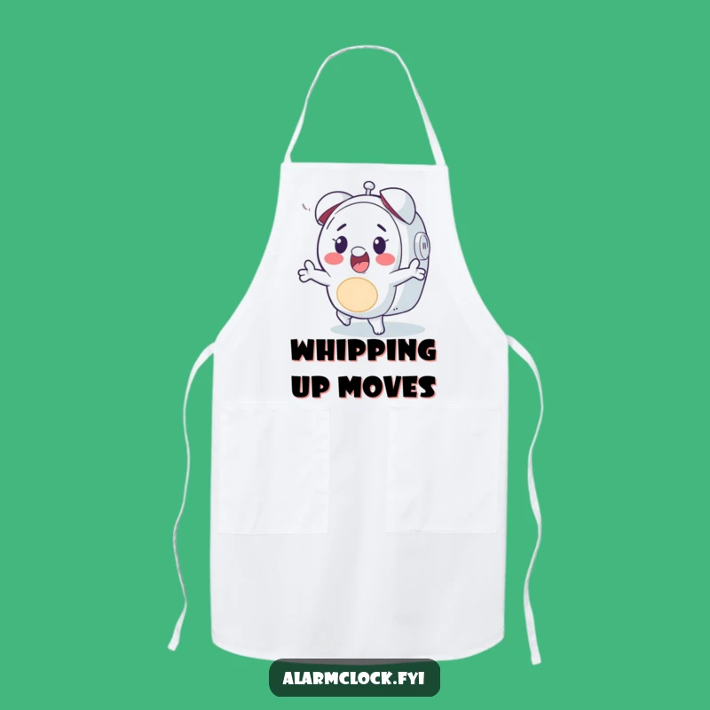 Funny Happy Character Dancing Alarm Apron, Kitchen Humorous Gift for Musical Cooks