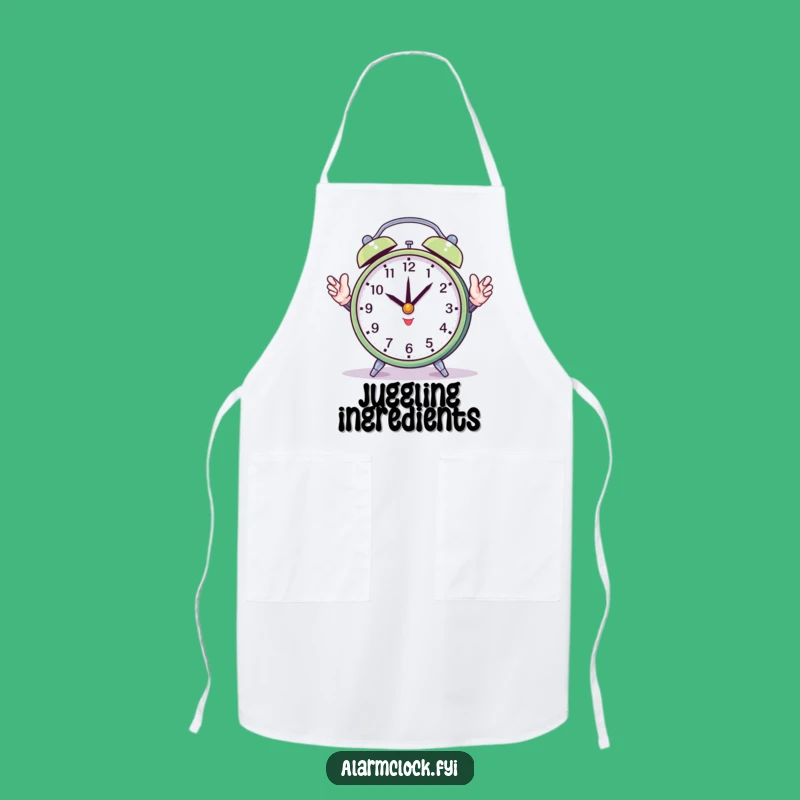 Funny Juggling Clock Hands Apron - Hilarious 'Master Chef' Kitchen Gift