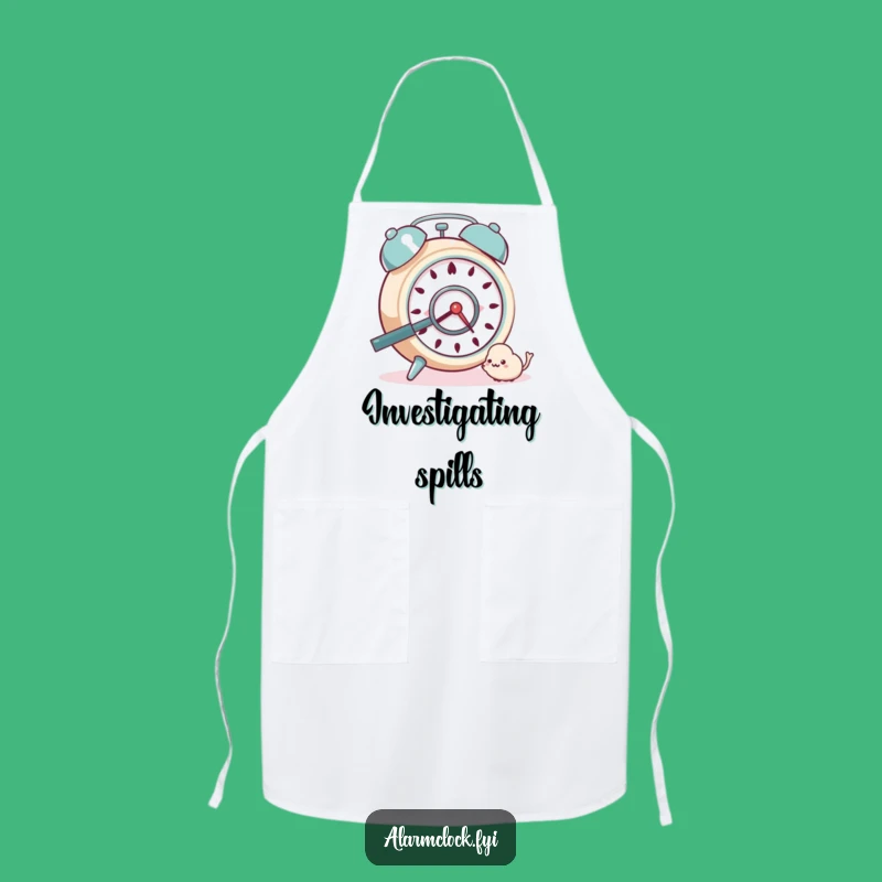 Funny Curious Alarm Clock Apron: Investigate Your Culinary Creations with Humor