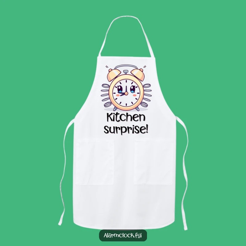 Funny Surprise Alarm Clock Springs Apron - Hilarious 'Gotcha!' Kitchen Gift