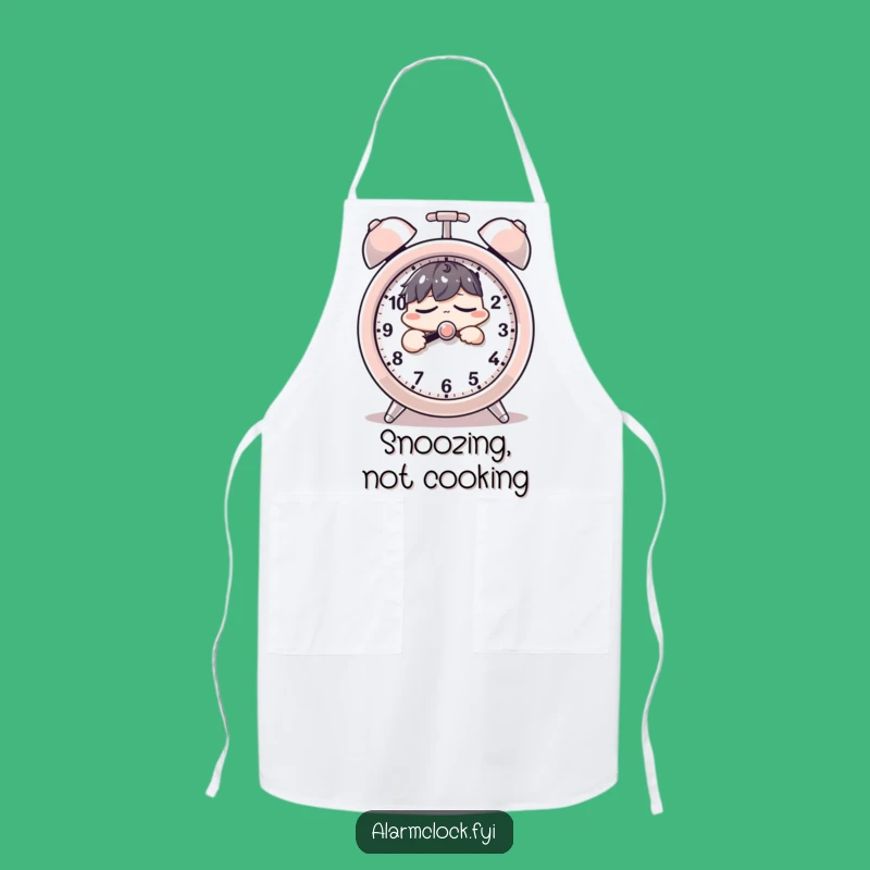 Funny Snooze Button Apron - Sleepy Chef's Character Gift