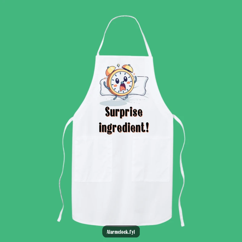 Funny Startled Alarm Clock Apron: Jump into Cooking with Surprise Gift
