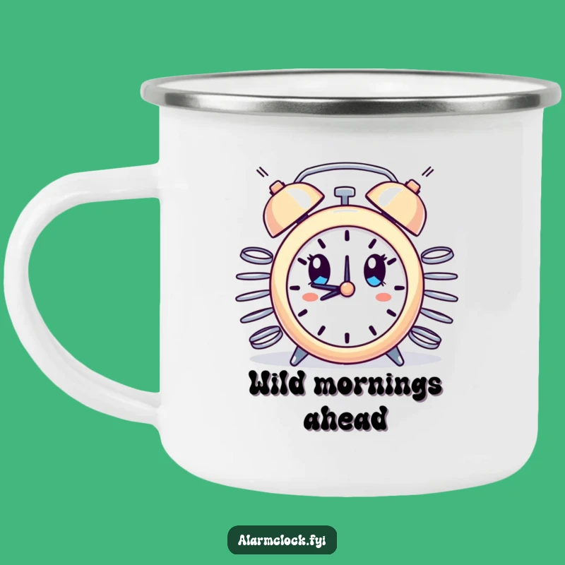 Funny Surprise Alarm Clock Springs Camping Mug - Rugged and Hilarious 'Jump Start' Gift