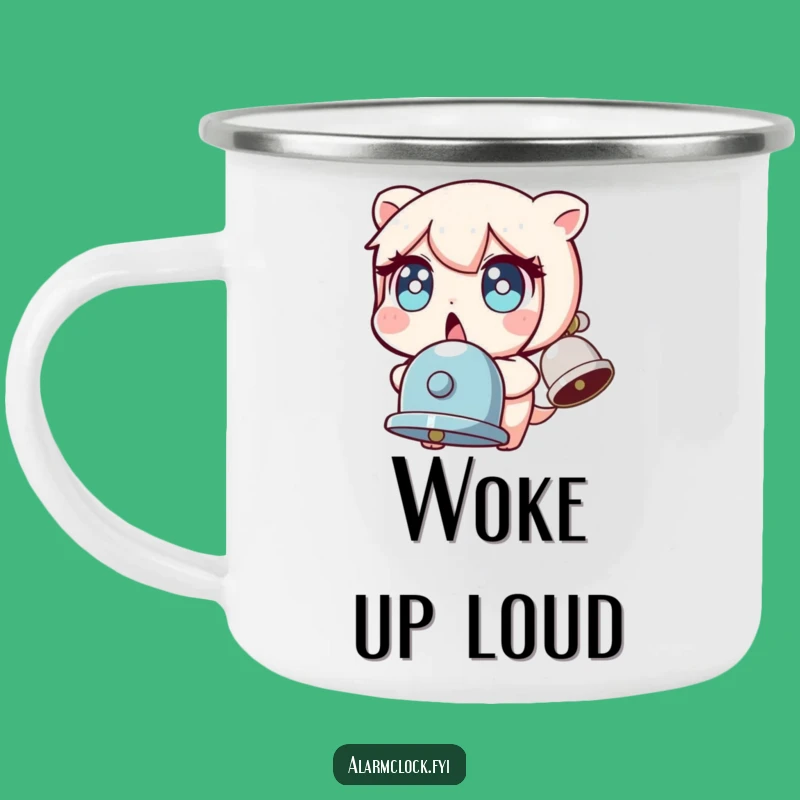 Funny Surprised Character Wide Eyes Bell Jolted Camping Mug, Outdoor Humorous Gift