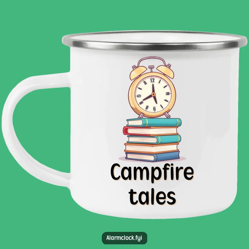 Funny Wobbly Books Alarm Clock Camping Mug: Study Fuel Gift