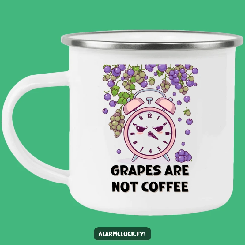 Funny Grumpy Clock Grape Shower Camping Mug - Rugged and Hilarious 'Tough Day' Gift