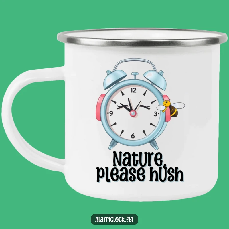 Funny Sleepy Alarm Clock Bee Camping Mug - Rugged and Hilarious 'No Disturb' Gift