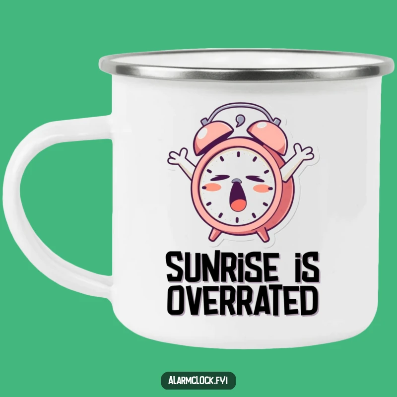 Funny Sleepy Alarm Clock Camping Mug: Your Cozy Companion for Slow Mornings