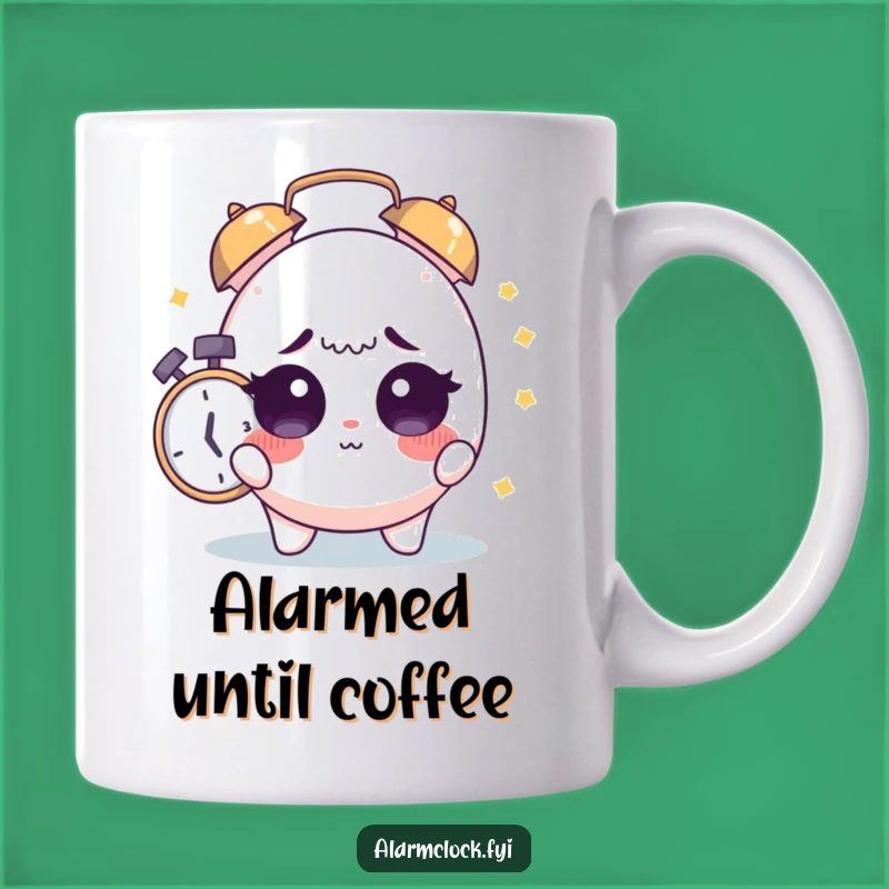 Funny Sleepy Character Mug: Startled Awake By Alarm, Perfect Funny Gift