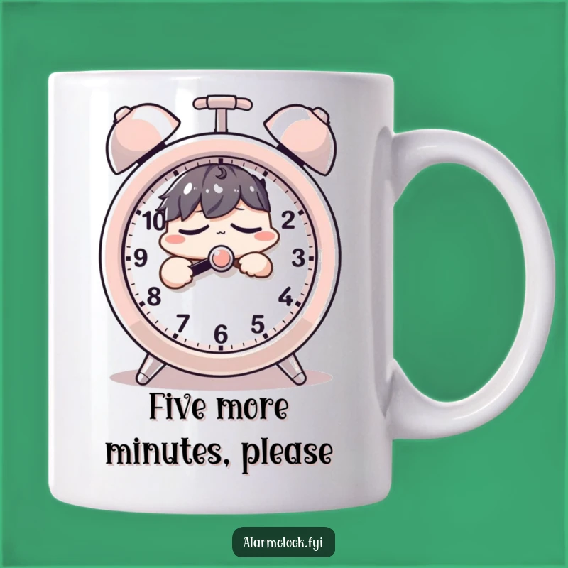 Funny Snooze Button Mug - Sleepy Character Gift for Morning Lovers