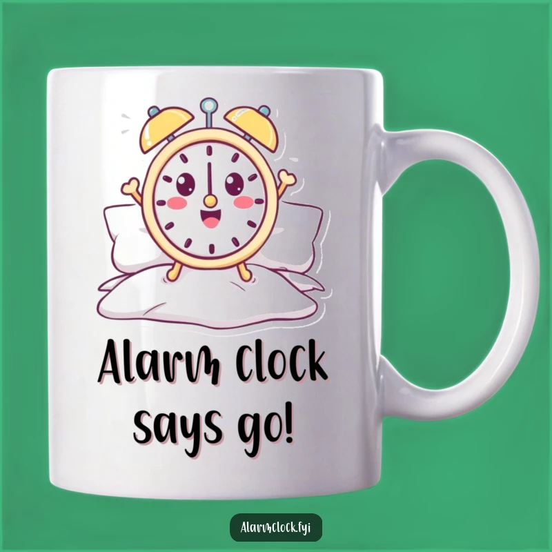 Funny Alarm Clock Mug - Cheerful Morning Jumper Design, Perfect Funny Gift