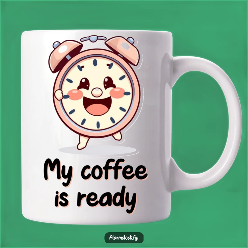 Funny Morning Warrior Mug: Determined Character Beats Alarm Clock, Perfect Funny Gift