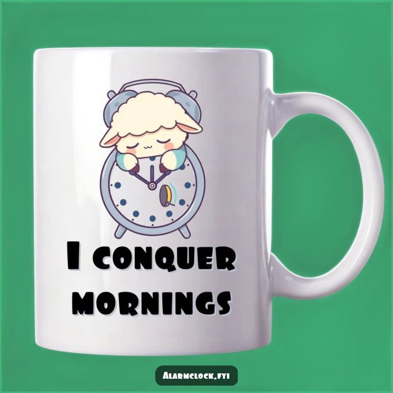 Funny Sleepy Sheep Pajama Alarm Clock Mug: Hilarious Morning Struggle Gift