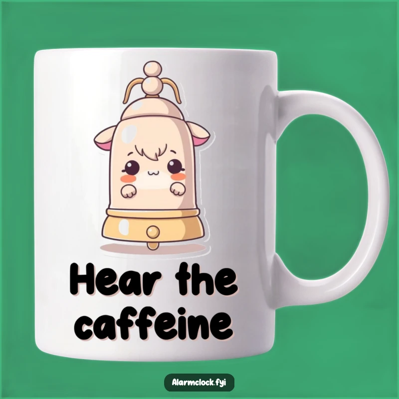 Funny Peeking Bell Character Mug: Curious Morning Wake-Up Gift