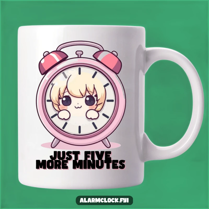 Funny Alarm Snooze Mug: Curious Character Peeking for a Laugh, Perfect Gift