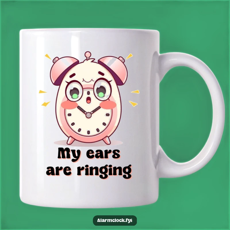 Funny Startled Alarm Clock Mug - Hilarious Wide-Eyed Character Gift