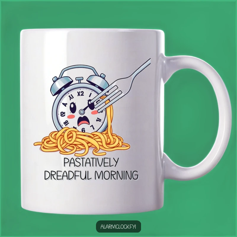 Funny Spaghetti Clock Mug: A Hilarious Escape from Breakfast Gift