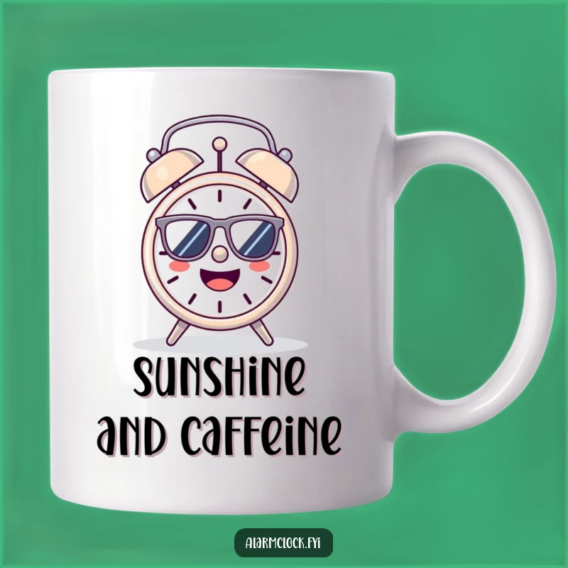 Funny Cheerful Alarm Clock Mug: Sunny Vibes for Your Morning Brew