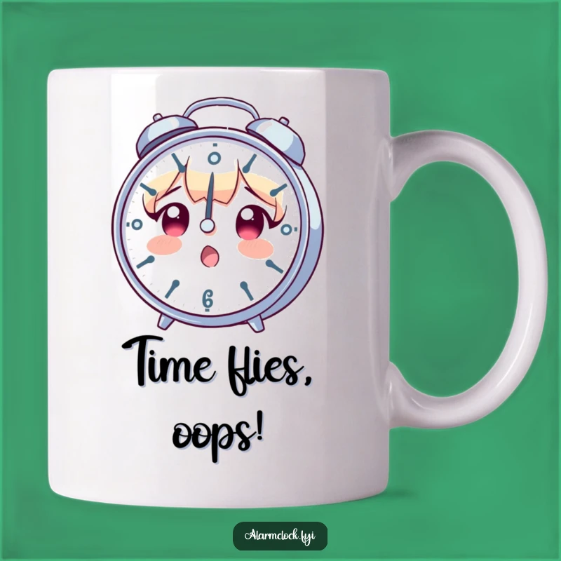 Funny Surprised Clock Character Mug - Hilarious Gift for Time Crunchers