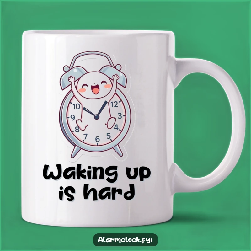 Funny Leaping Character Alarm Clock Mug - Morning Fun, Perfect Funny Gift