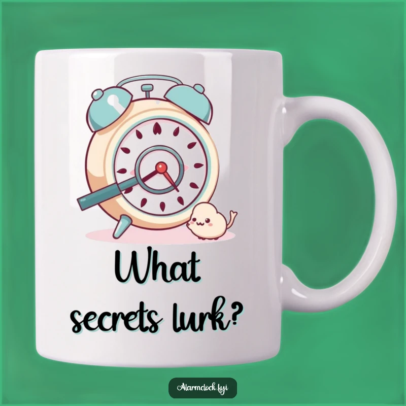 Funny Curious Alarm Clock Mug: Gift for the Detail-Oriented Investigator