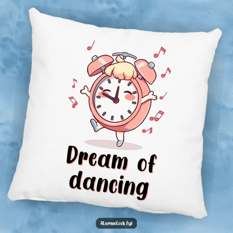 Funny Dancing Clock Pillow: A dancing character with a musical clock, bringing cozy comfort and cheerful vibes.