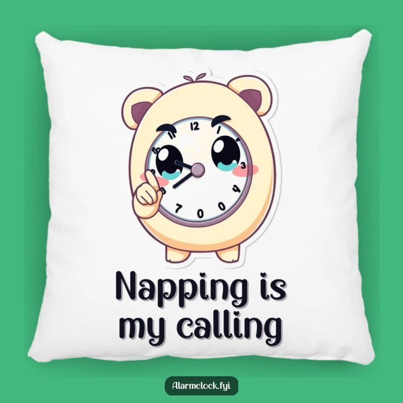Funny Determined Clock Watcher Pillow: Cozy Up with Punctual Humor!