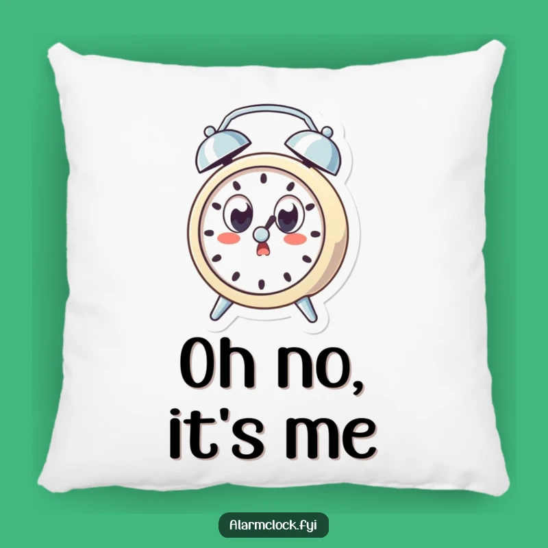 Funny Surprised Clock Pillow, Cozy Wide-Eyed Character, Humorous Accent Decor