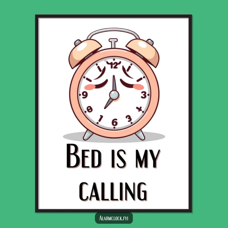 Funny Tired Snooze Digital Art: Relatable Morning Struggle Print