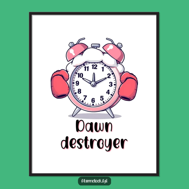 Funny Boxing Cloud Punch Digital Art: Wake-Up Laughs for Your Walls Gift