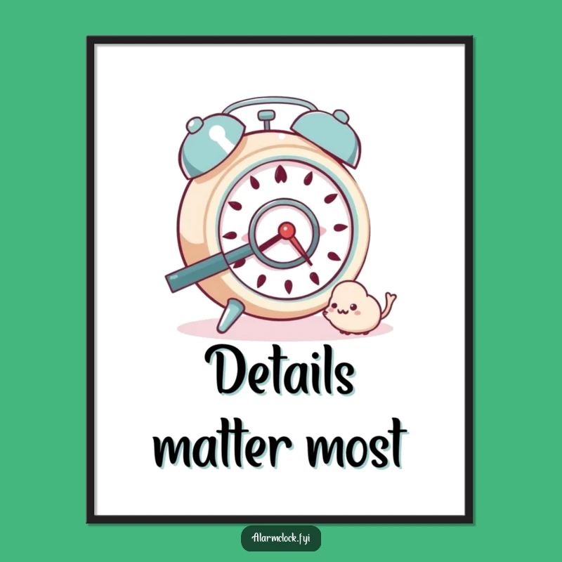 Funny Curious Alarm Clock Digital Art: Instant Intrigue for Your Wall