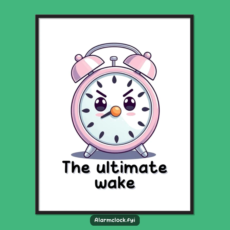 Funny Determined Alarm Clock Digital Art - Loud Ringing Motivational Decor