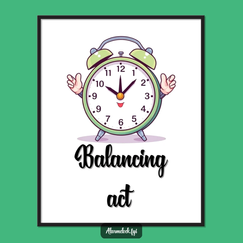 Funny Juggling Clock Hands Digital Art - Hilarious Instant Download for Busy Bees