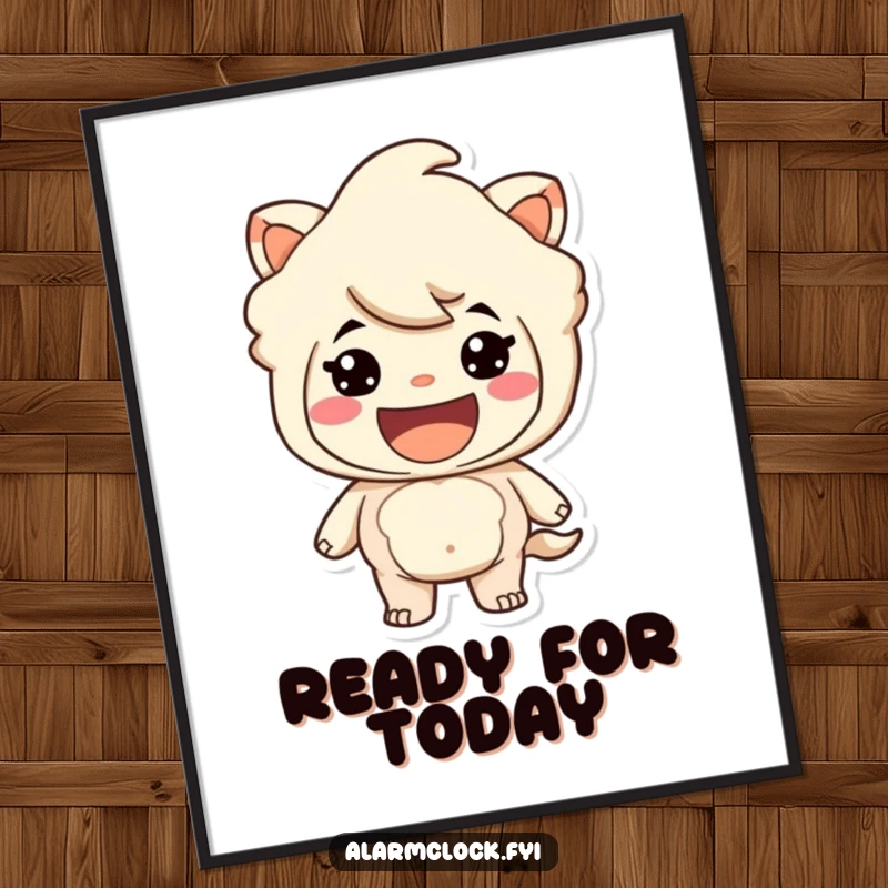 Funny digital art print of a grinning character looking ready for adventure, symbolizing enthusiasm. A great funny gift.