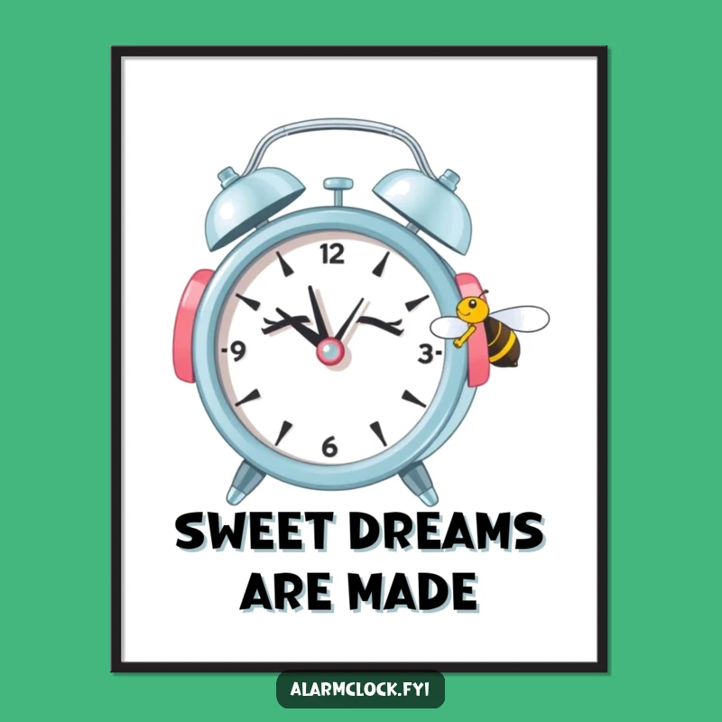 Funny Sleepy Alarm Clock Bee Digital Art - Hilarious Instant Download for Peace Lovers