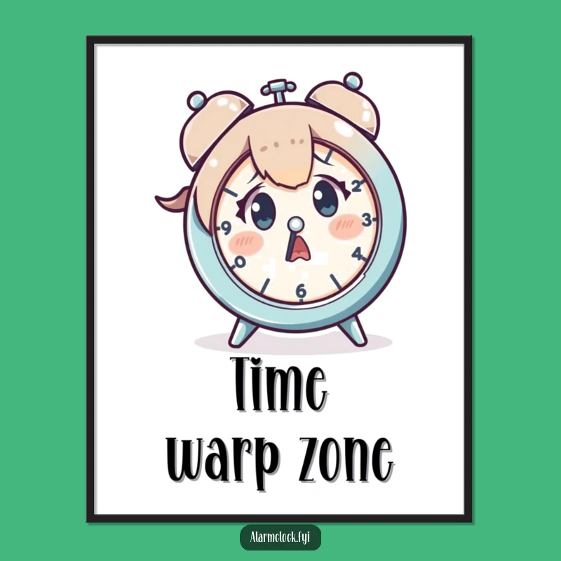 Funny Startled Clock Digital Art Print: Instant Humor for Your Walls