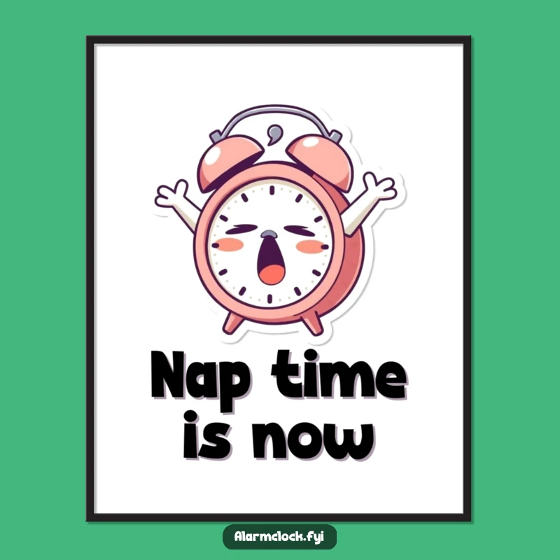 Funny Sleepy Alarm Clock Digital Art: Instant Relatability for Your Space