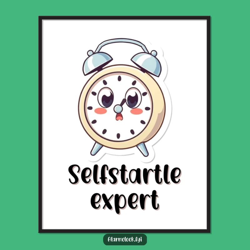 Funny Startled Digital Art, Wide-Eyed Clock Print, Instant Humor Decor