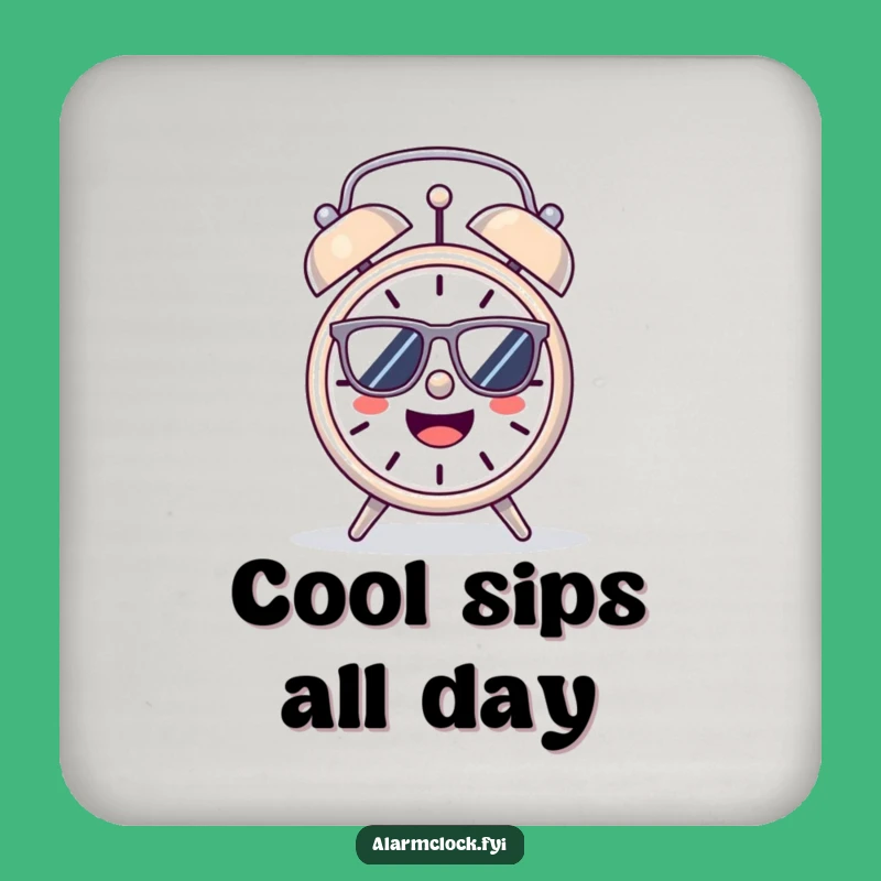 Funny Cheerful Alarm Clock Coaster: Protect Surfaces with Sunny Morning Charm