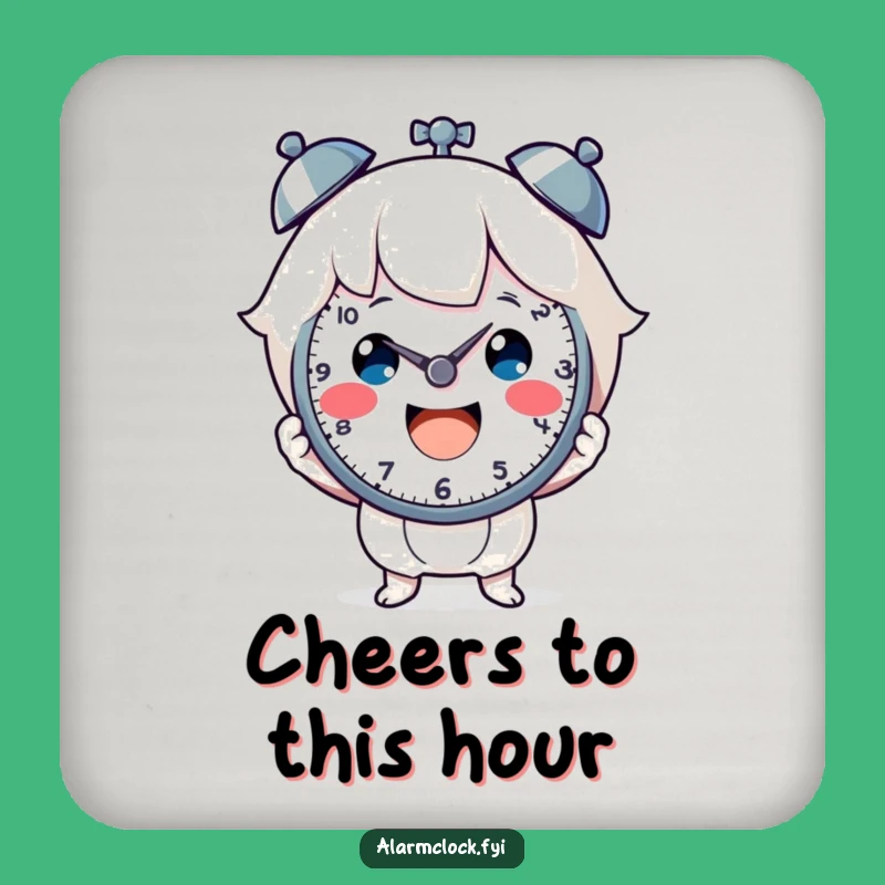 Funny Cheerful Clock Holder Coaster: Add Joy to Your Table Setting!