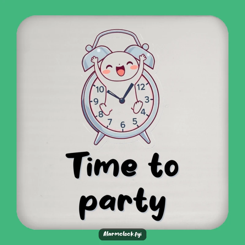 Funny Leaping Character Alarm Clock Coaster Set - Protect Surfaces, Charming Funny Gift