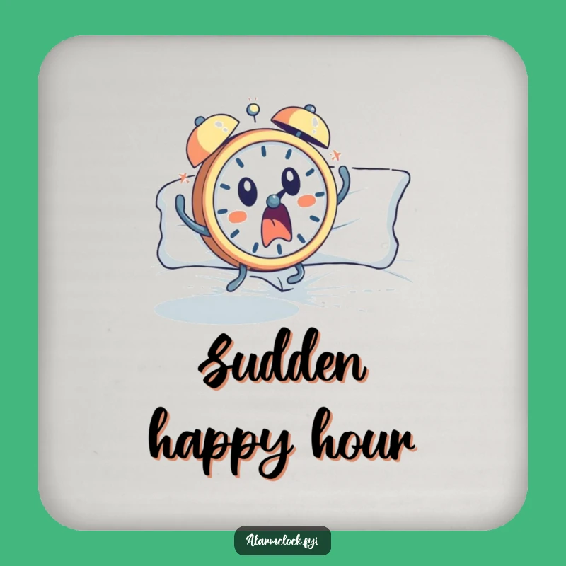 Funny Startled Alarm Clock Coasters: Surface Protection with a Jolt Gift