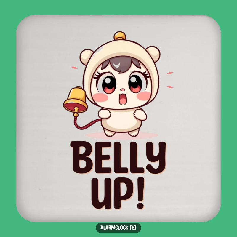 Funny Startled Character Coaster - Protect Surfaces with Big Eyes & Bell Humor!