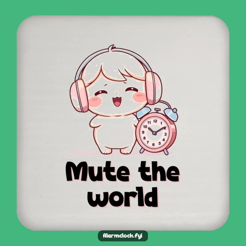 Funny Earmuffs Alarm Clock Coaster: Protect Your Drinks & Peace!