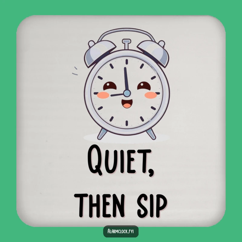 Funny Relief Clock Coaster Set: Morning Peace Drink Protection, Hilarious Housewarming Gift